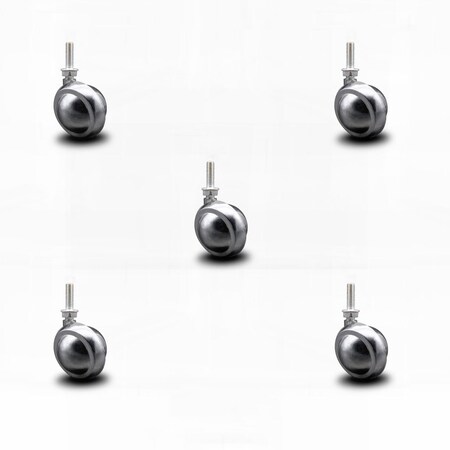 Service Caster 2 Inch Bright Chrome Metal Ball Caster - 5/16 Inch Threaded Stem -SCC, 5PK SCC-TS01S20-DCS-BC-5161810-5